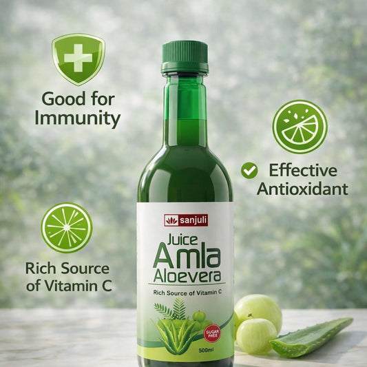 Sanjuli Amla & Aloe Vera Juice 500 ml | Digestive, Immunity, Skin, Hair & Wellness Support