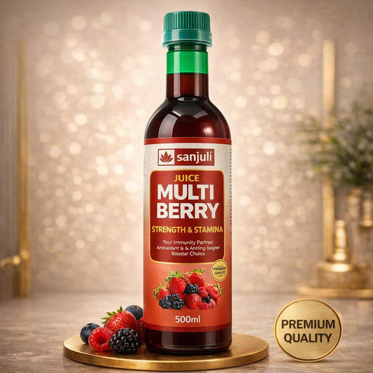 Sanjuli Multiberry Juice 500 ml | Antioxidant, Strength & Stamina Herbal Wellness Drink | Helps in Detoxification and Blood Purifica\