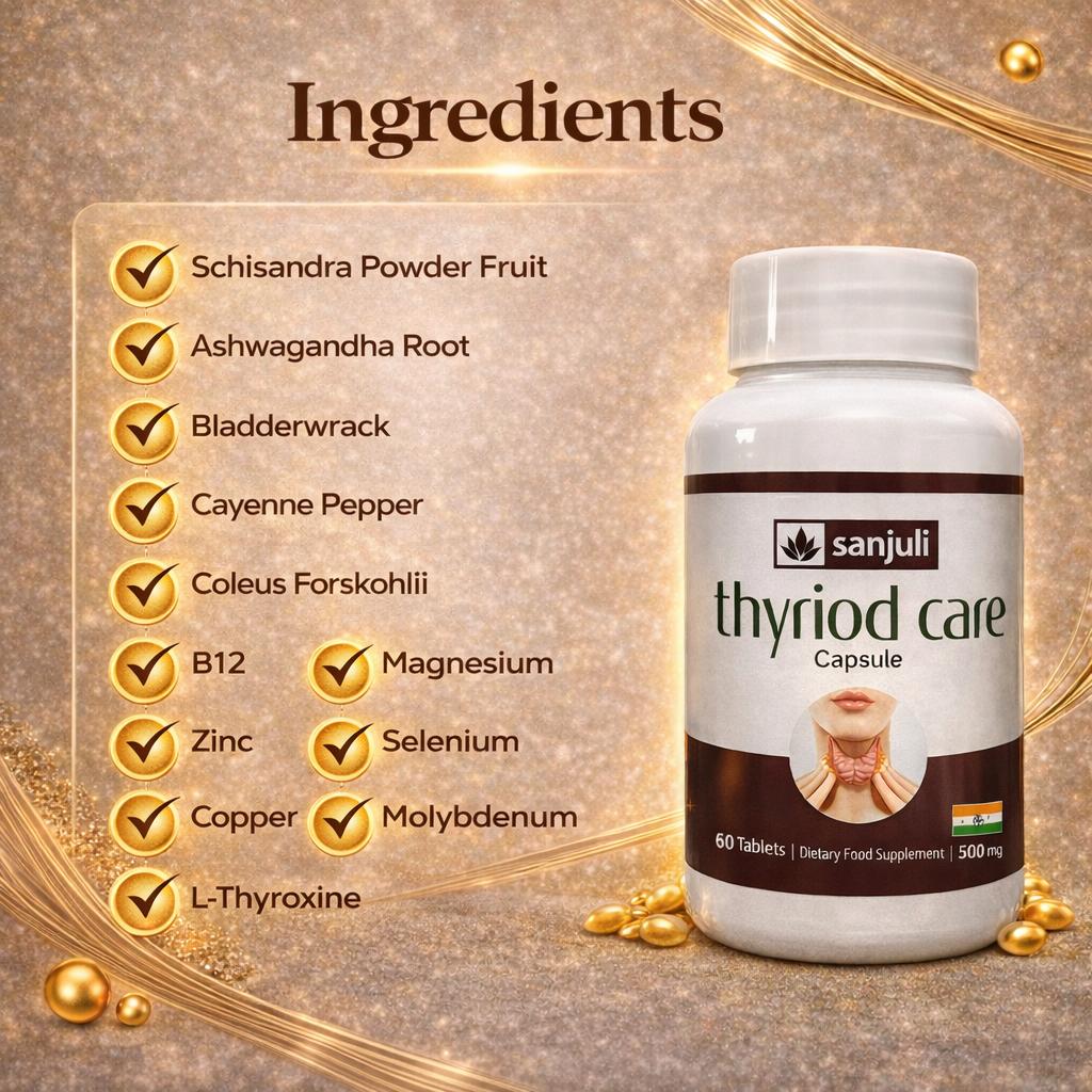 Sanjuli Thyroid Care Capsules 60 Capsules | Herbal Support for Thyroid Balance