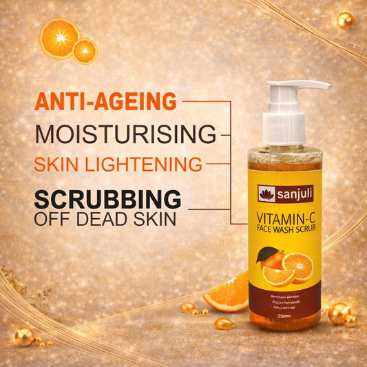 Sanjuli Vitamin C Face Wash with Scrub | Brightening & Deep Cleansing Face Wash