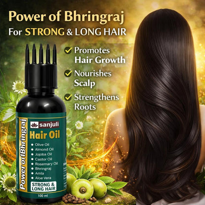 Sanjuli Ayurvedic Maha Bhringraj Hair Oil 100 ml for Hair Growth & Hair Fall Control.