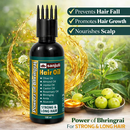 Sanjuli Ayurvedic Maha Bhringraj Hair Oil 100 ml for Hair Growth & Hair Fall Control.