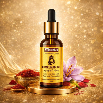 SANJULI Kumkumadi Oil | Ayurvedic blend for Skin Glow, Anti-Aging & Dark Spot Removal | 30 ml