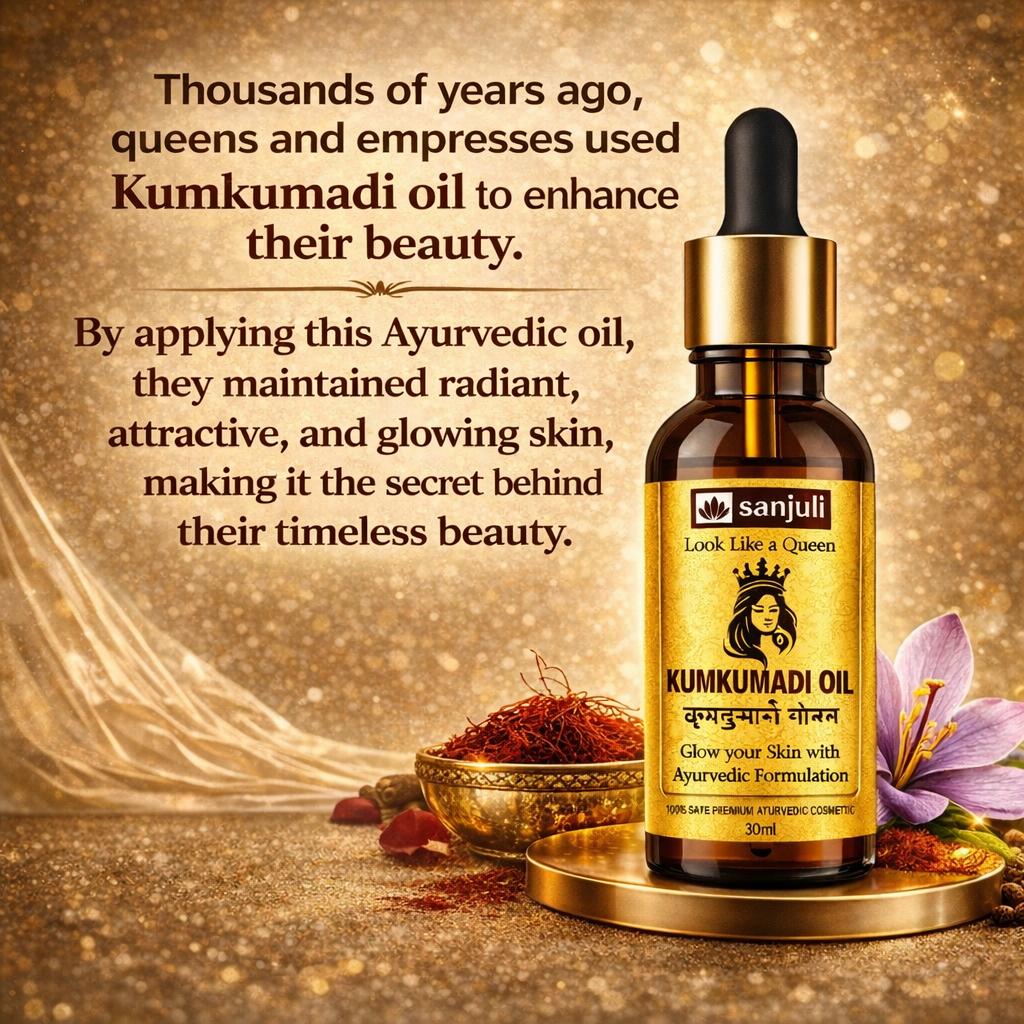 SANJULI Kumkumadi Oil | Ayurvedic blend for Skin Glow, Anti-Aging & Dark Spot Removal | 30 ml