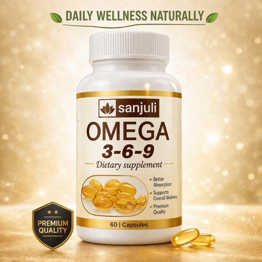 Sanjuli Omega-3-6-9  / 60 Veg Softgel  Capsules for Men & Women| Strength Supplement for Muscle, Bone, Heart, Eye, Skin & Brain