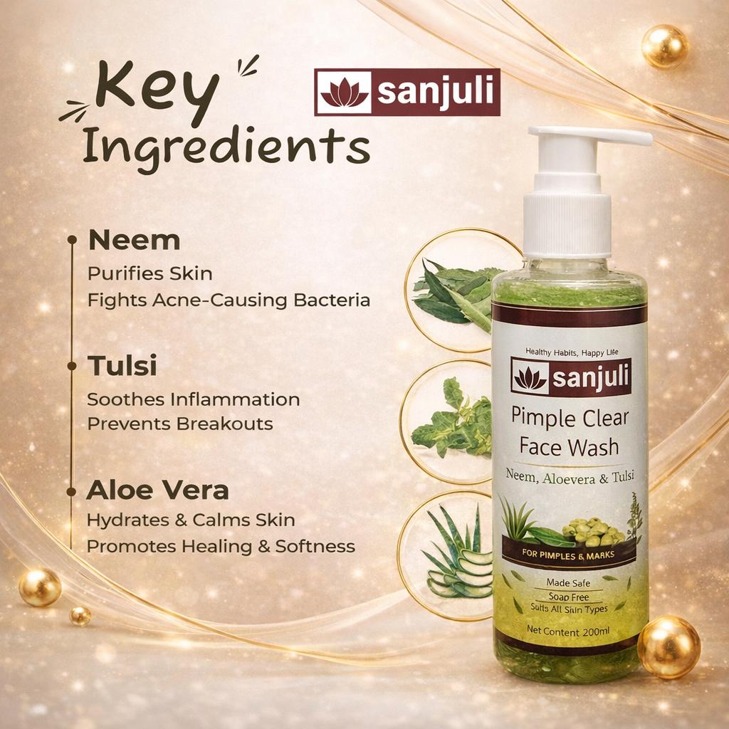 Sanjuli Pimple Clear Face Wash | Acne Control & Oil Balancing Cleanser