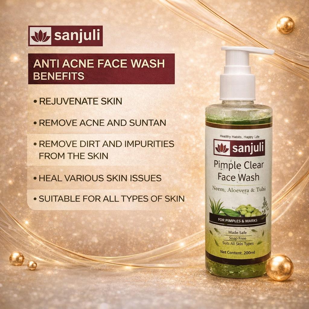 Sanjuli Pimple Clear Face Wash | Acne Control & Oil Balancing Cleanser