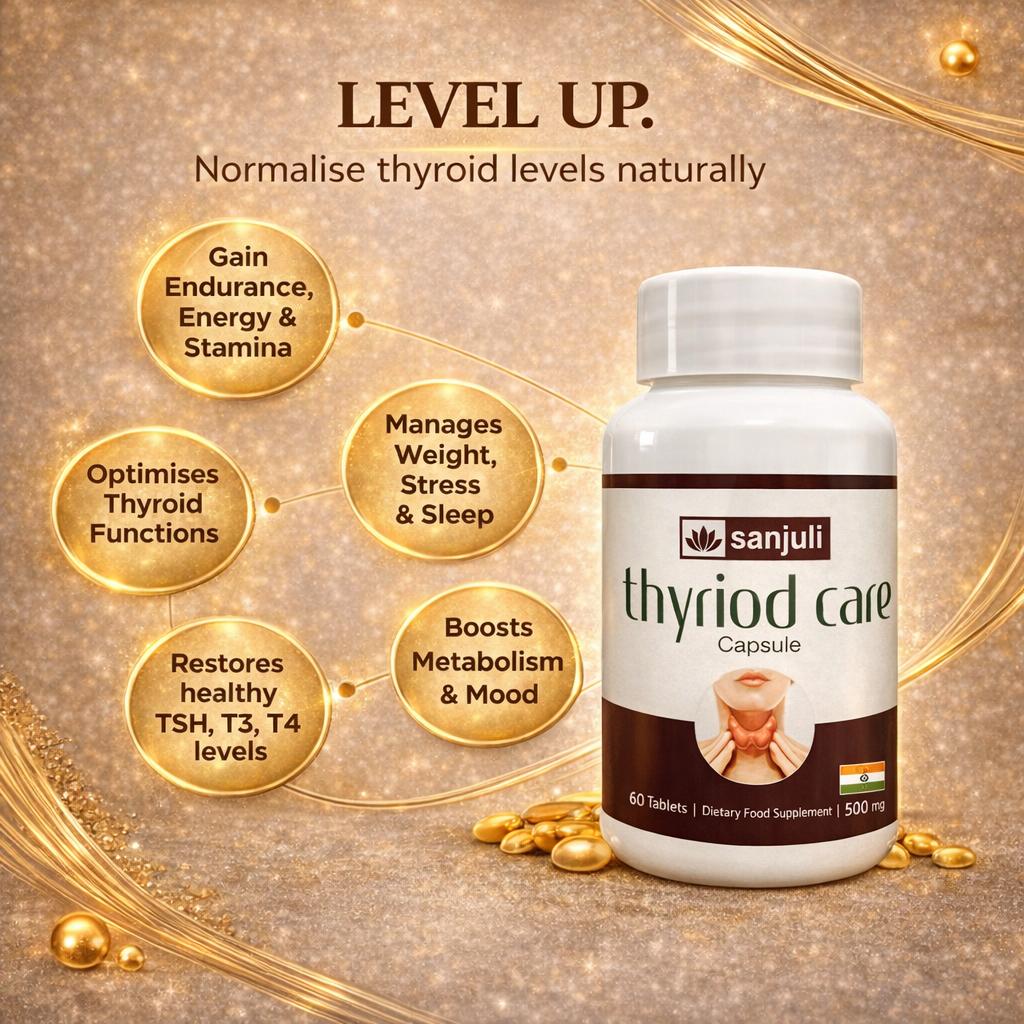 Sanjuli Thyroid Care Capsules 60 Capsules | Herbal Support for Thyroid Balance