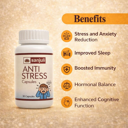 Sanjuli Anti Stress Capsules 30 Capsules | Herbal Support for Calmness & Mental Balance
