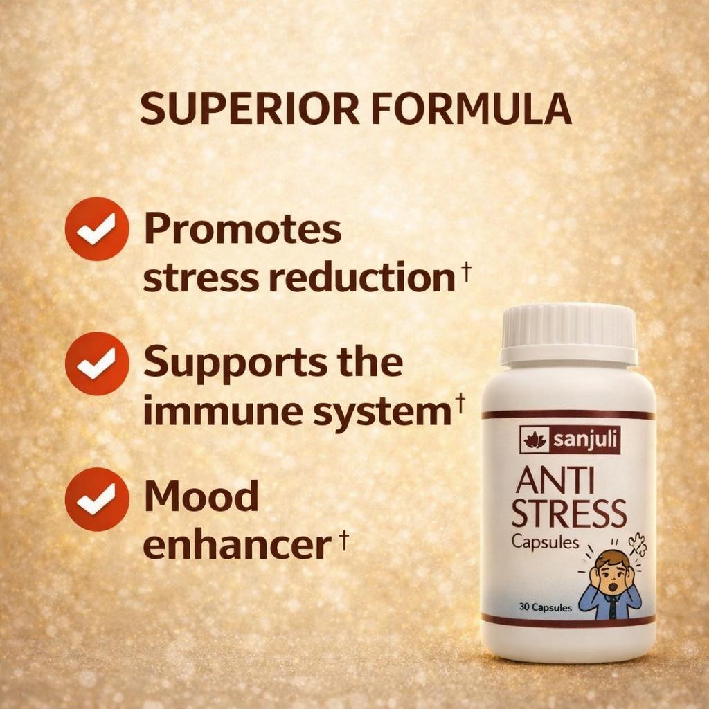 Sanjuli Anti Stress Capsules 30 Capsules | Herbal Support for Calmness & Mental Balance