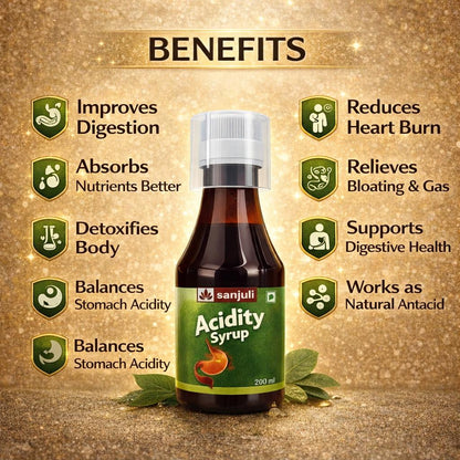 Sanjuli Acidity Syrup 200 ml | Herbal Digestive & Acidity Relief Support