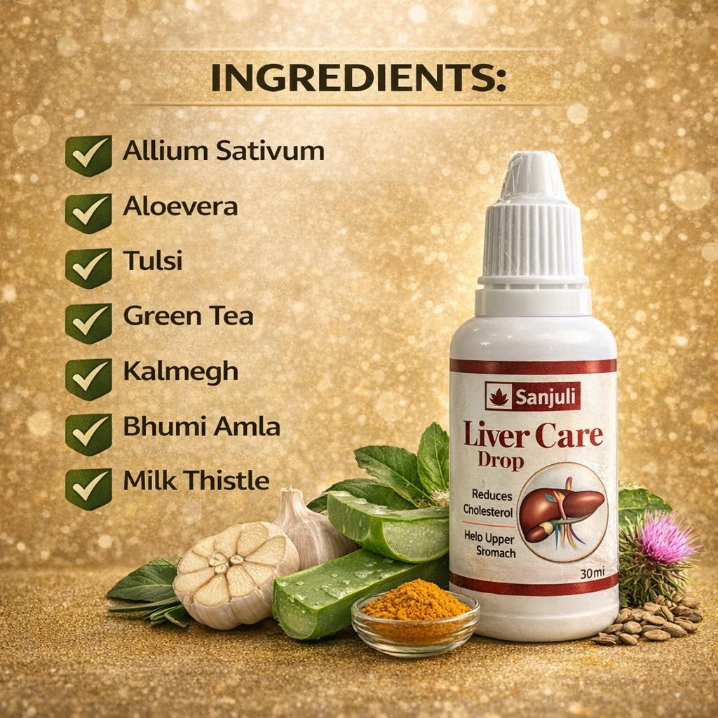 SANJULI HERBAL & AYURVEDA Liver Detox Drop, Strengthens & Improves Digestion, Natural Rejuvenator & Liver Detoxifier