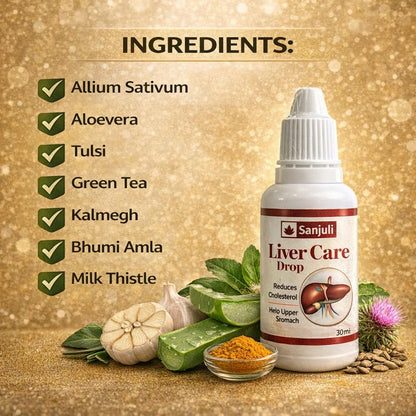 SANJULI HERBAL & AYURVEDA Liver Detox Drop, Strengthens & Improves Digestion, Natural Rejuvenator & Liver Detoxifier